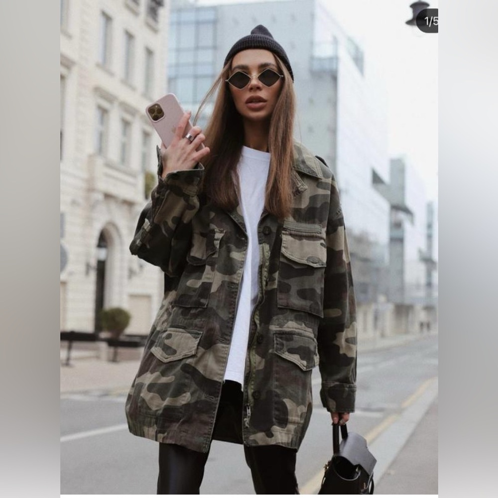 Zara Military Camo Print Jacket
